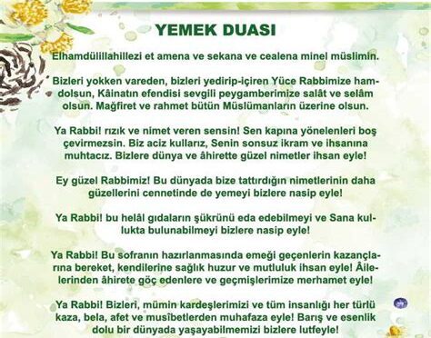 Yemek Duası Türkçe