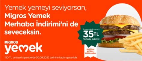 Migros Yemek Indirim Kodu