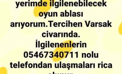 oyun ablası iş ilanları